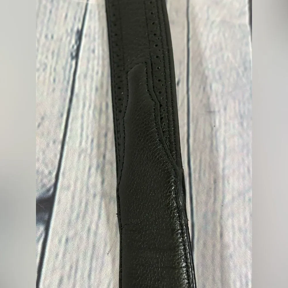 Ariat Black Leather Silver Buckle Western Southwestern Cowboy Casual Belt 44